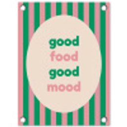 Gestreept - Quote - Ovaal - Roze tuinposter los doek klein -3d
