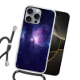 Ruimte - Sterren - Kleurrijk Hoesje iPhone 16 Pro Max met koord klein -sfeer1