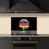 Maan - Geel - Roze - Zwart keuken achterwand spatscherm klein -sfeer1