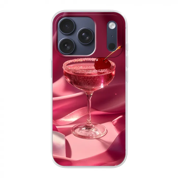 Cocktail - Pink - Luxe Telefoonhoesje iPhone 17 Pro klein -3d