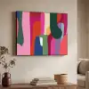 Kleurvakken - Recht - Rond - Abstract Textielframe zwart klein -sfeer3