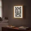 Kaas - Decoratie - Beige - Cheese Light Box met batterij (Wandlamp) middel -sfeer1