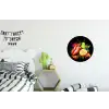 Paprika - Peer - Citroen - Graffiti - Verf - Abstract Wandcirkel aluminium klein -kinderkamer
