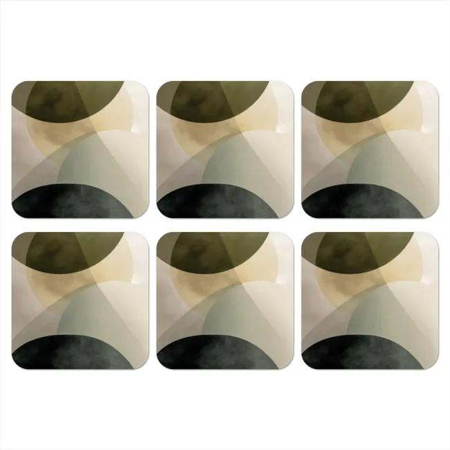 Onderzetter - Vlakken - Abstract - Beige - Cirkels