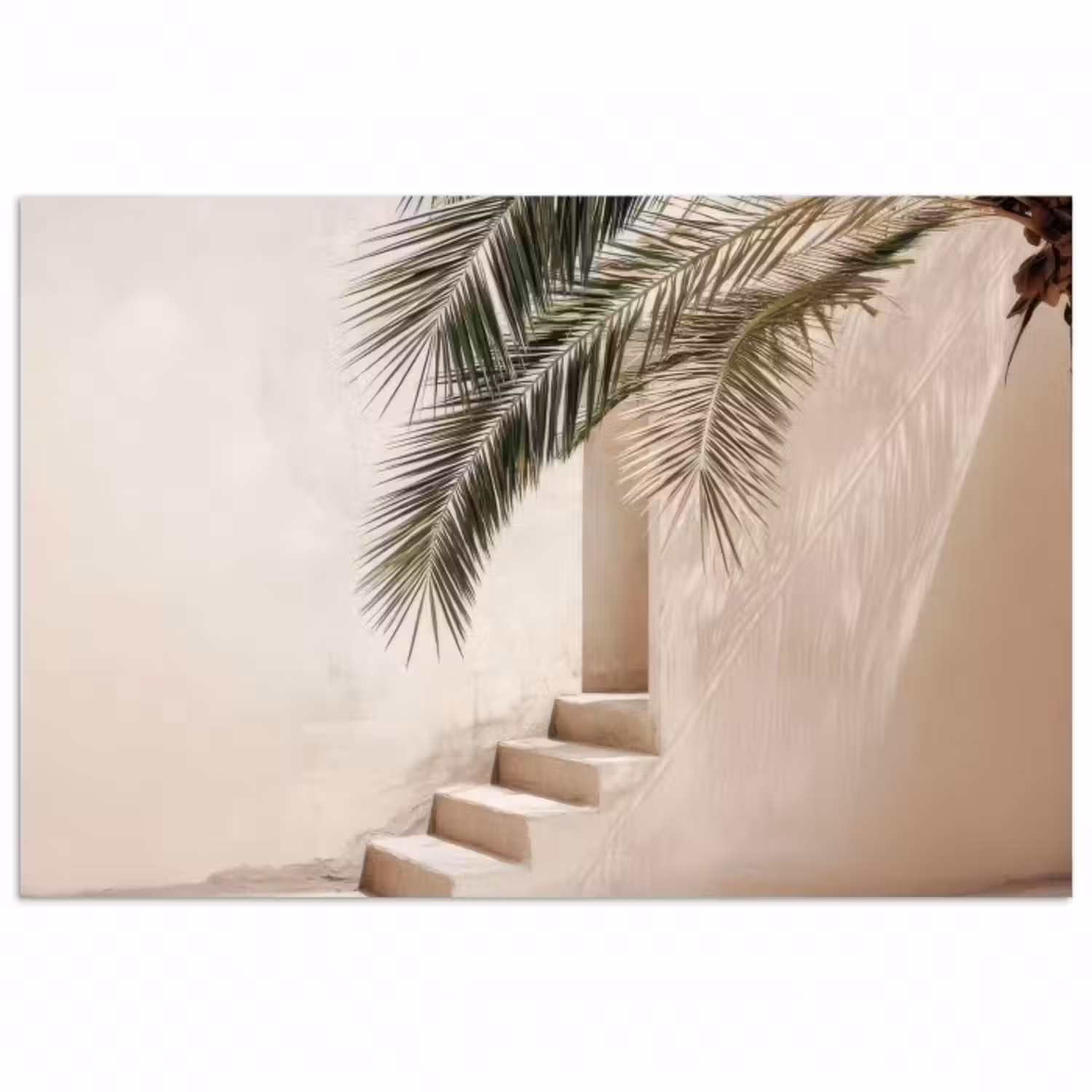 Poster - Palmboom - Schaduw - Trap - Beige