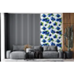 Bessen - Patroon - Blauw fotobehang vinyl groot 64 -bank