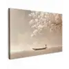 Bloesems - Wit - Boot - Minimalistisch canvas 2cm klein -z3d