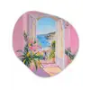 Roze - Buiten - Verf Wandcirkel Organisch Plexiglas middel -3d