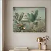 Tropisch bladerdek - Vlinders - groen - Bruin Textielframe zwart klein -sfeer2