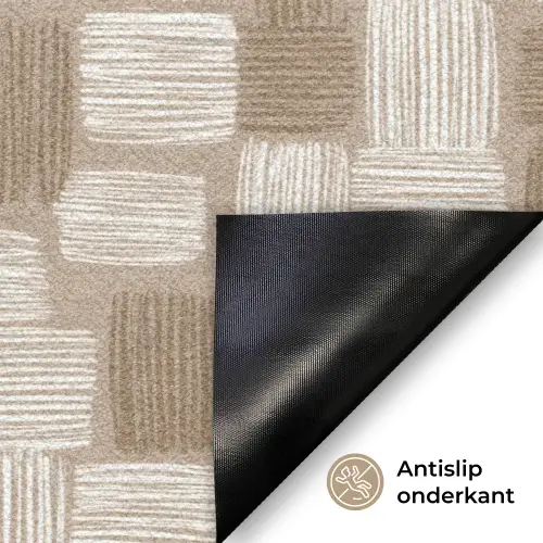 Blok - Patroon - Bruin Deurmat klein 898 -antislip_NL