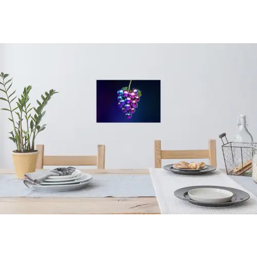 Paars - Disco - Feest - Druif Muursticker klein -eettafel
