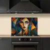 Portret - Abstract - Vormen keuken achterwand spatscherm klein -sfeer1