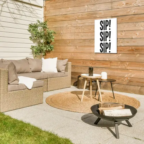 Vintage - Japandi - Decoratie - Black Tuinposter op houten frame 2 cm dik klein -sfeer2