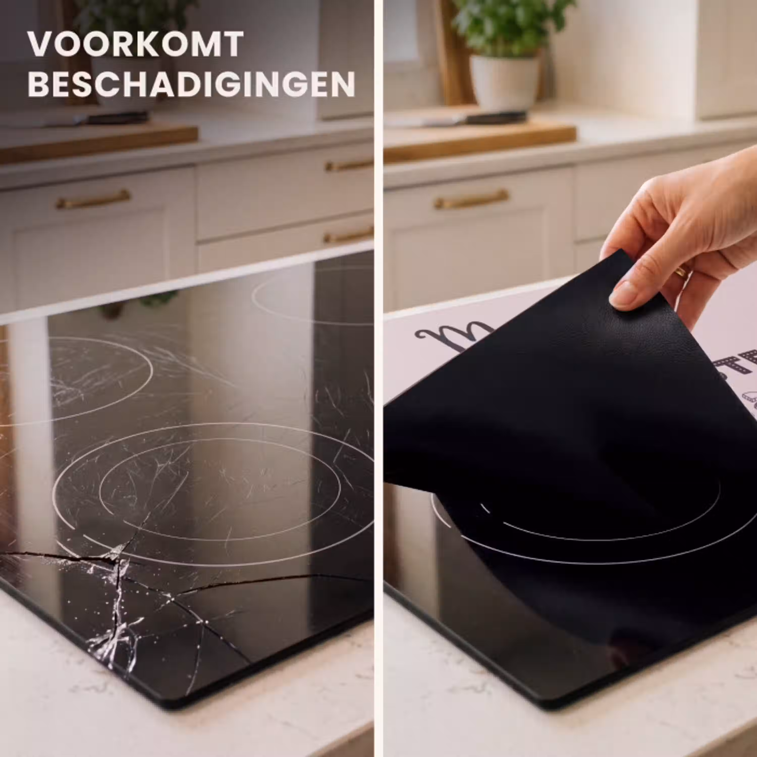 Spreuken - Quotes Mama Je Hebt Ons Al - Moederdag cadeau voor mama - Roze Inductie beschermer vinyl 3mm middel -sfeer1