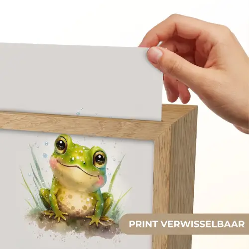 Kikker - Groen - Waterverf - Dieren - Jongen - Meisje Light Box met kabel (Kinderlampje) klein -USP_websiteprintNL