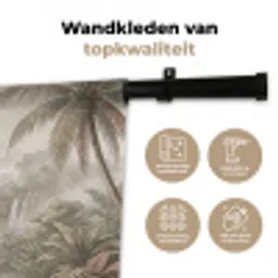 Jungle - Watervallen - Tropisch - Illustratie Wandkleed katoen klein -sfeer2