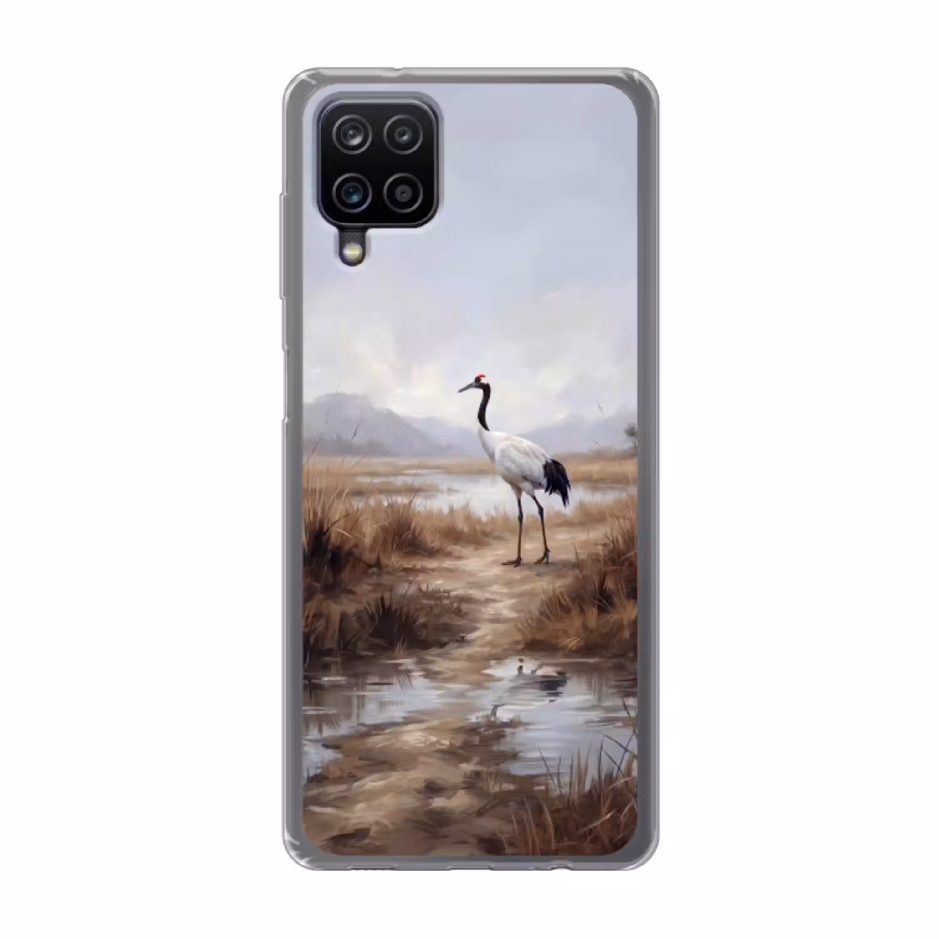 Kraanvogel - Natuur - Realistisch Telefoonhoesje Samsung Galaxy A12 klein -3d