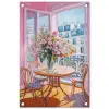 Pink - City - Bloemen tuinposter los doek klein -3d