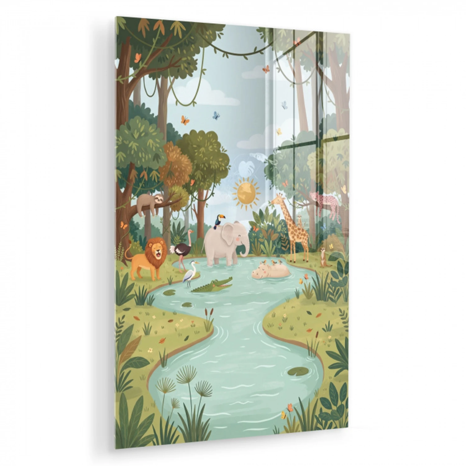 Jungle - Oase - Dieren - Kleurrijk plexiglas 5mm klein -zzzproduct_nieuw