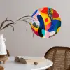 Vormen - Abstract - Stippels - Blauw Wandcirkel behangsticker klein -sfeer3