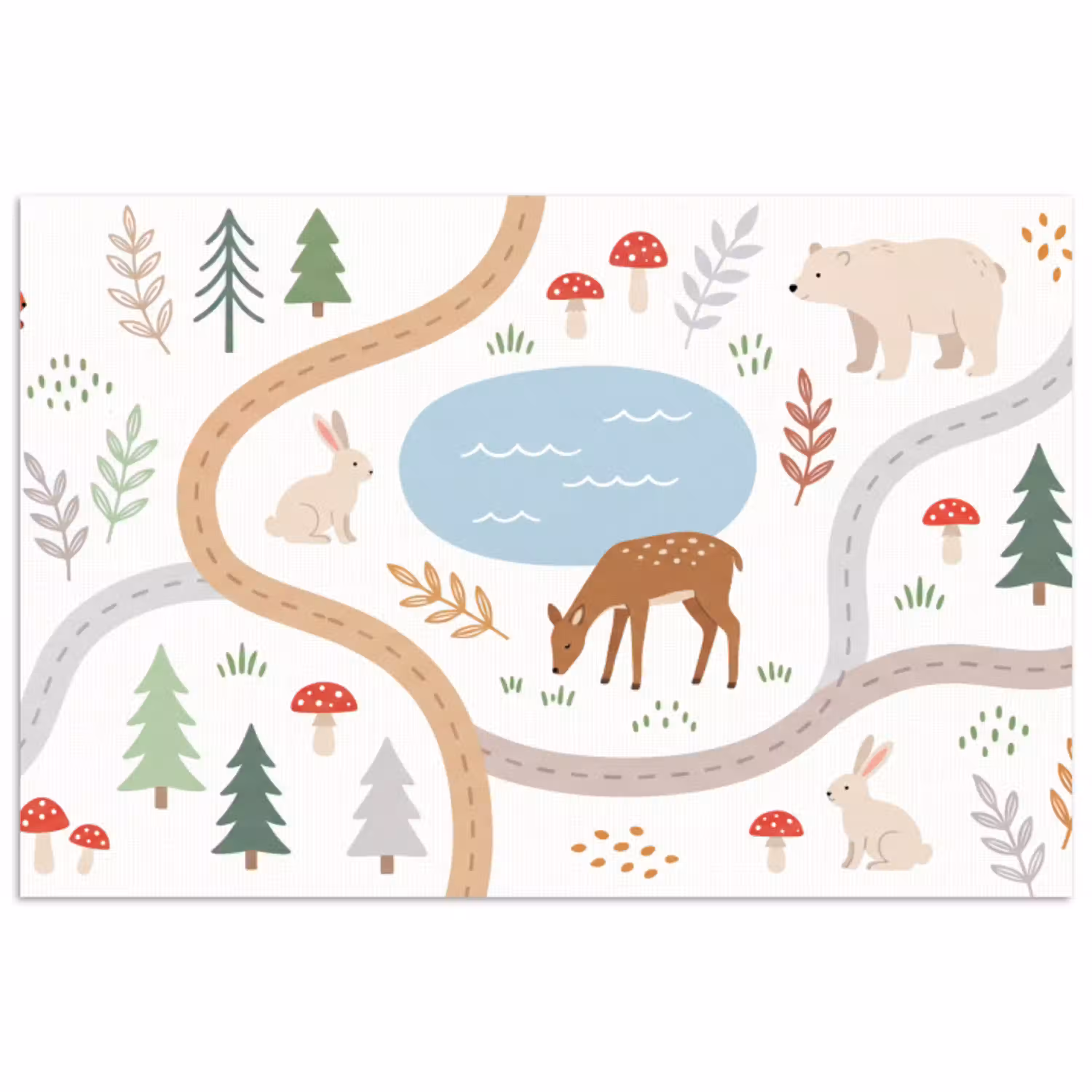 Dieren - Bos - Illustratie poster papier klein -3d