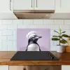 Pinguïn - Koksmuts - Lief - Paars keuken achterwand spatscherm klein -sfeer2