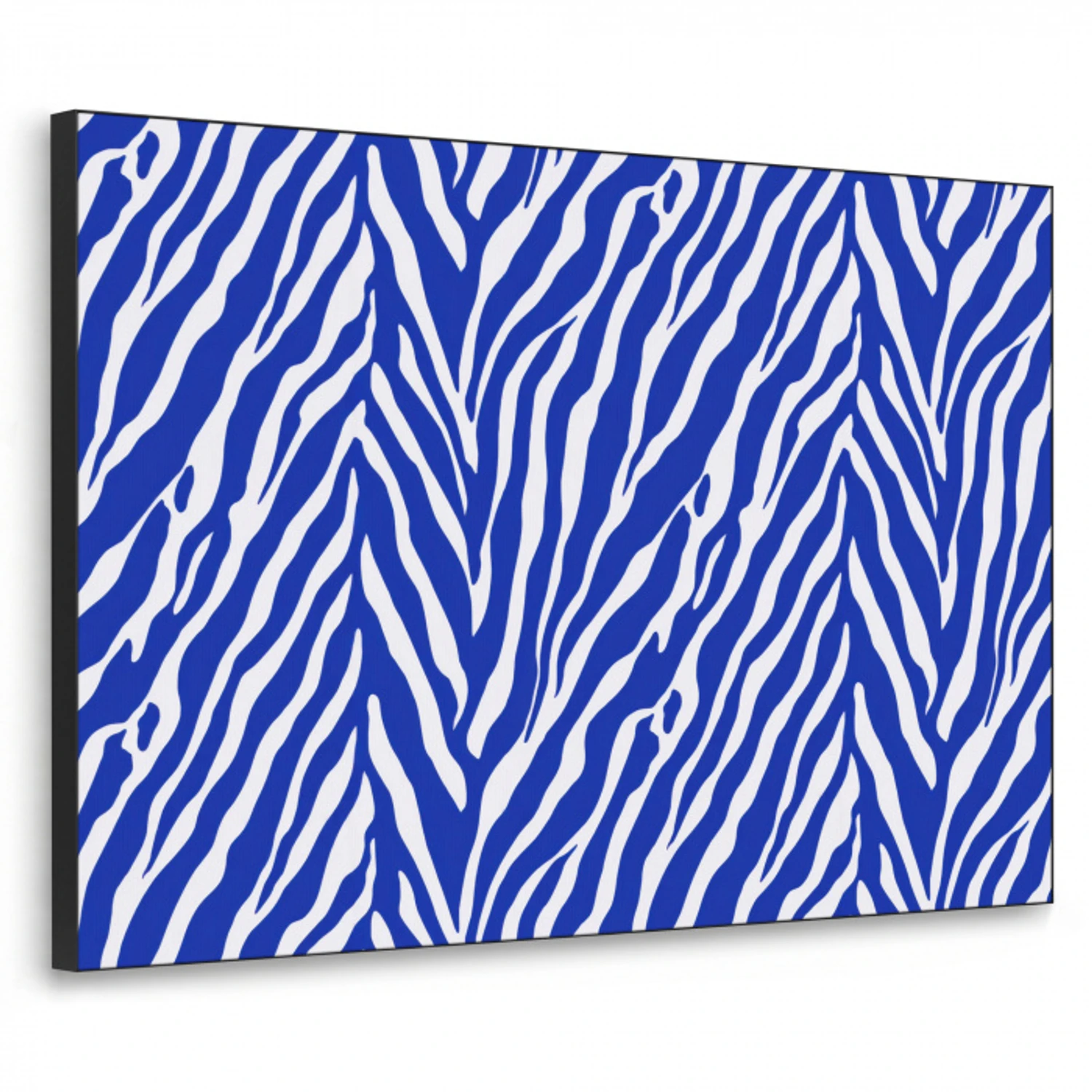 Zebra - Patroon - Kobalt - Blauw Textielframe zwart klein 947 -3d