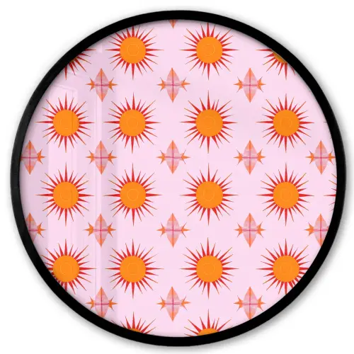 Zon - Patroon - Roze Fotolijst rond zonder passe partout klein 856 -3d