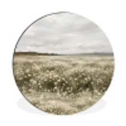 Illustratie - Landschap - Wit Wandcirkel aluminium klein -3d