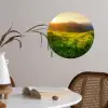 Gras - Heuvels - Zon - Natuur - Landschap Wandcirkel behangsticker klein -sfeer3
