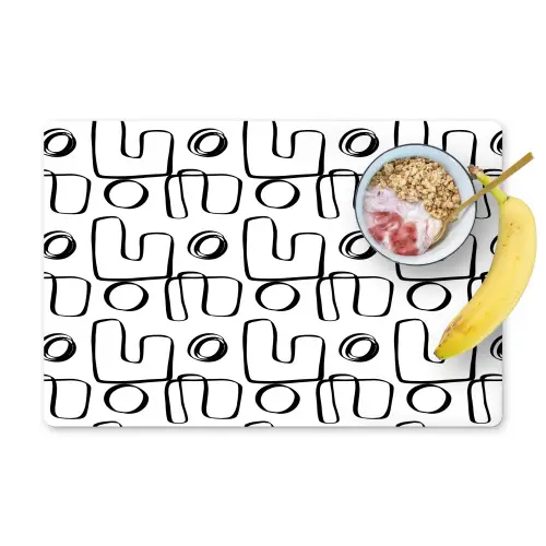 Geometrie - Zwart - Wit Placemat vinyl groot 368 -zzzproduct_Kitchenyeah-website
