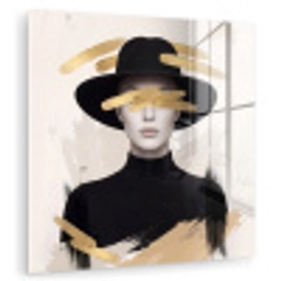 Vrouw - Portret - Modern - Goud - Kunst plexiglas 5mm klein -zzzproduct_nieuw