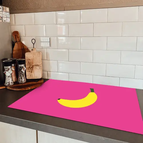 Banaan - Geel - Fruit Inductie beschermer vinyl 3mm klein -sfeer3