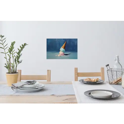 Ijshoorn - Bolletjes - Smelt - Roze Muursticker klein -eettafel