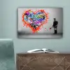 Hart - Graffiti - Man - Regenboog canvas 2cm klein -sfeer4