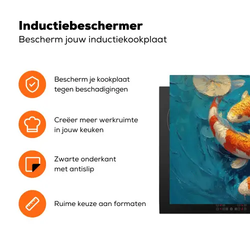 Vissen - Waterlelies - Oranje - Water Inductie beschermer vinyl 3mm klein -zzzzzzz-td-ups