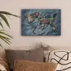 Wereldkaart - Denim - Textiel canvas 2cm klein -sfeer1