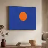 Vorm - Rond - Minimalistisch - Blauw Textielframe zwart klein -sfeer3