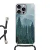 Naaldwoud - Bergen - Mist Hoesje iPhone 16 Pro Max met koord klein -3d