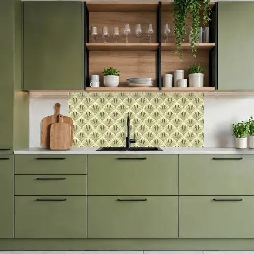 Klassiek - Waaier - Groen keuken achterwand 2 middel 871 -sfeer3