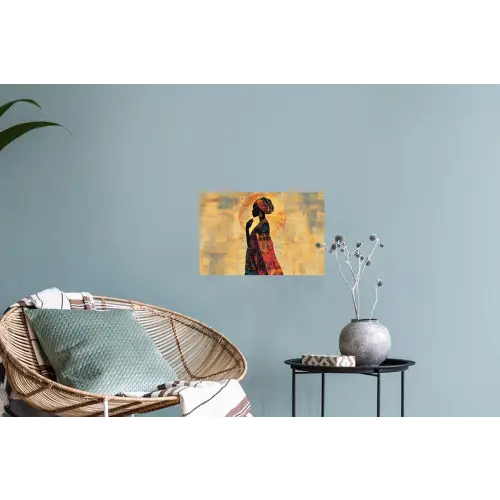 Vrouw - Silhouet - Patronen - Sierlijk Muursticker klein -plant