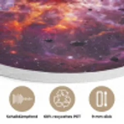 Space - Stars - Abstract - Colorful Akoestische PET Vilt - Rond klein -closeup_DE