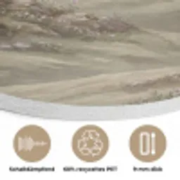 Heuvellandschap - Bomen - Natuur - Groen Akoestische PET Vilt - Rond klein -closeup_DE