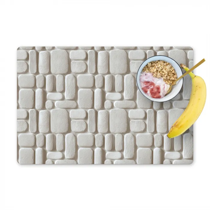 Reliëf - Structuur - Wit Placemat vinyl groot 368 -zzzproduct_Kitchenyeah-website