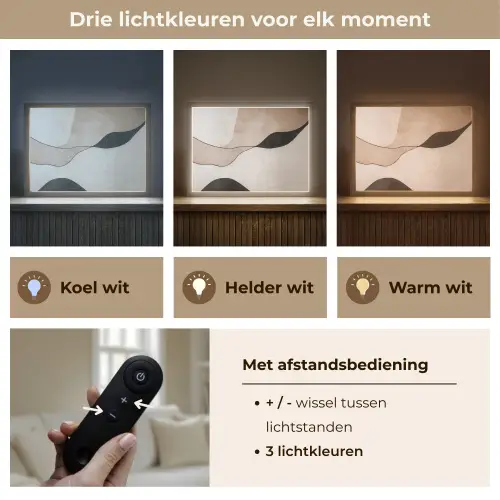 Contourlijnen - Abstracte landschap Light Box met batterij (Wandlamp) middel -USP_lichtkleurNL