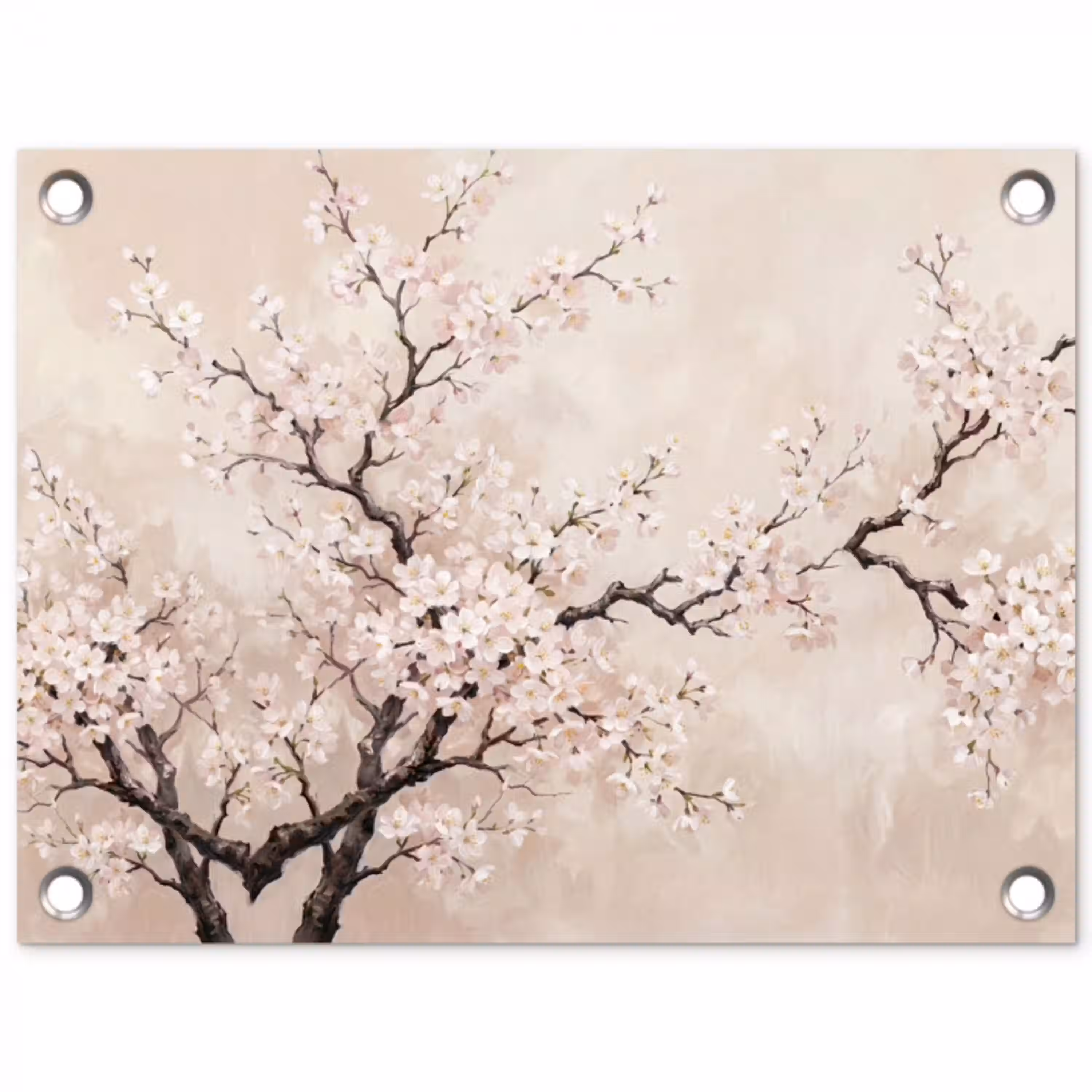 Bloesem - Illustratie - Taupe tuinposter los doek klein -3d