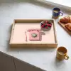 Draaischijftelefoon - Retro - Roze Dienblad Rechthoek middel -sfeer2