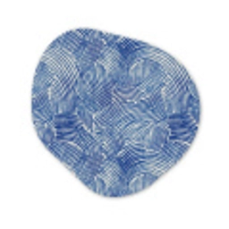 Modern - Abstract - Blauw Wandcirkel Organisch Forex 3mm klein 629 -3d