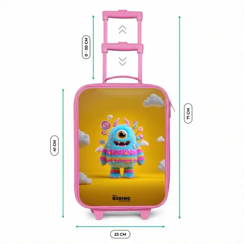 Snoep - Monster - Regenboog Kinderkoffer - Roze klein -productfoto_formaten