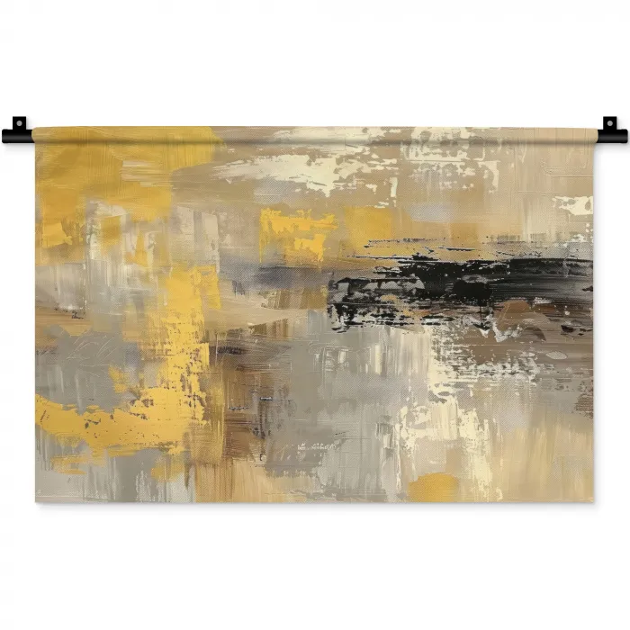 Abstract - Geel - Modern - Beige Wandkleed katoen klein -zz3d
